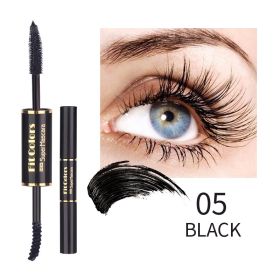 Double-headed Color Mascara Thick Curl More Than Waterproof Not Smudge White Eyebrow Dyeing (Option: 05BLACK)
