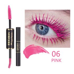 Double-headed Color Mascara Thick Curl More Than Waterproof Not Smudge White Eyebrow Dyeing (Option: 06PINK)