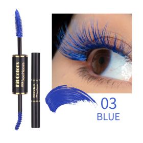 Double-headed Color Mascara Thick Curl More Than Waterproof Not Smudge White Eyebrow Dyeing (Option: 03BLUE)